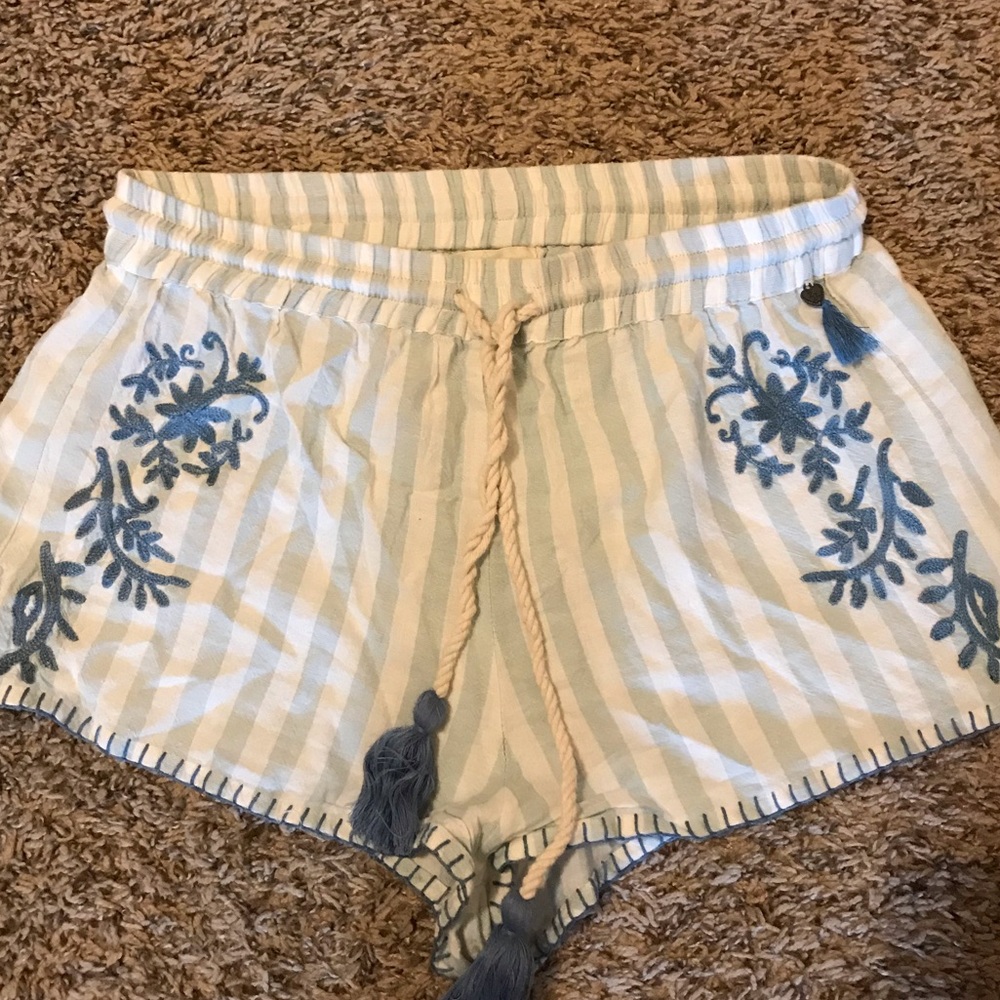 Striped beach shorts